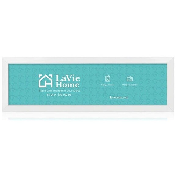 8x24 White Picture Frame White, Panoramic Picture Frame for Wall Decoration - Picture 1 of 7